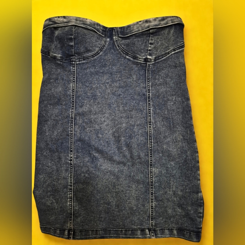 Denim Strapless Dress